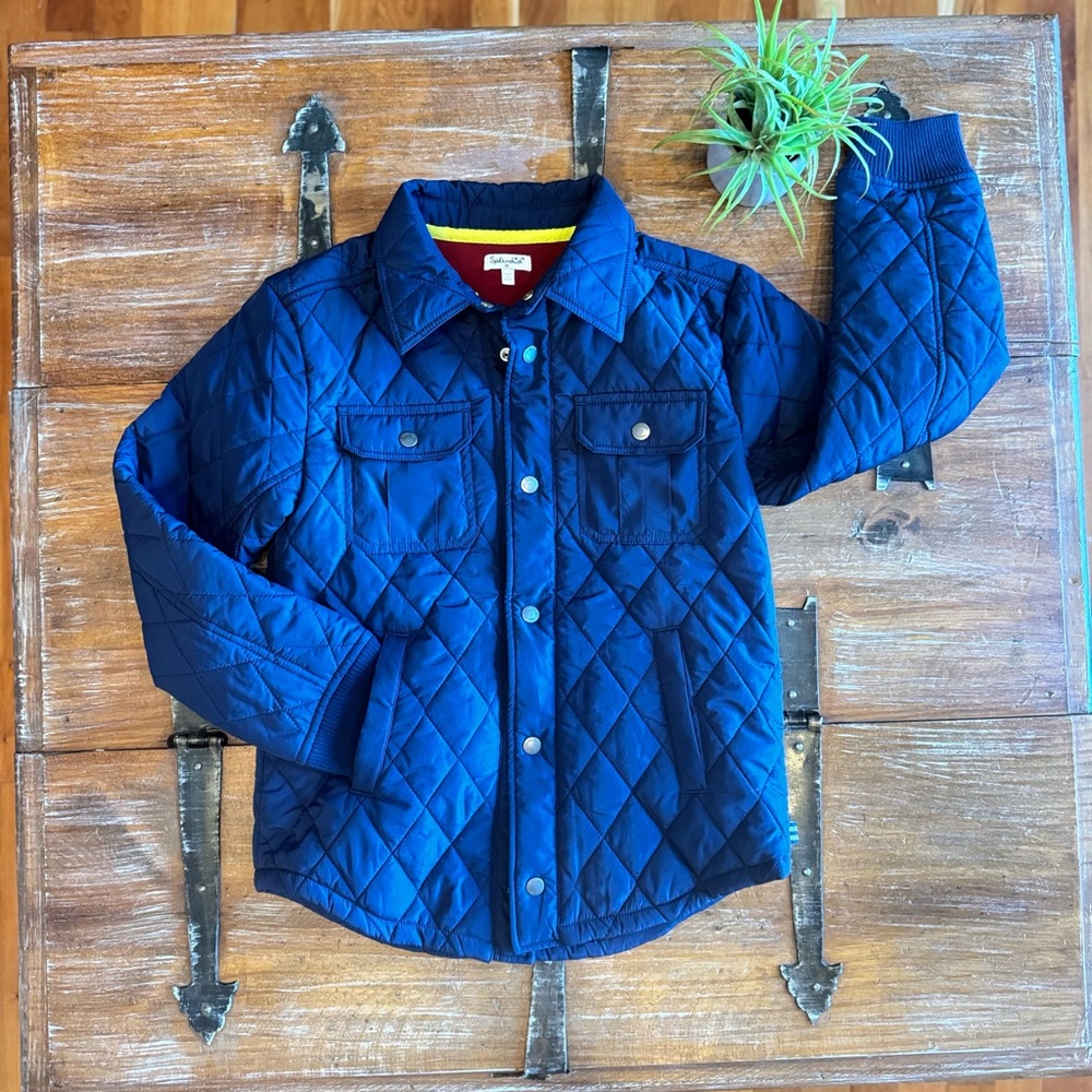 Boys Quilted Navy Shirt Jacket by Splendid